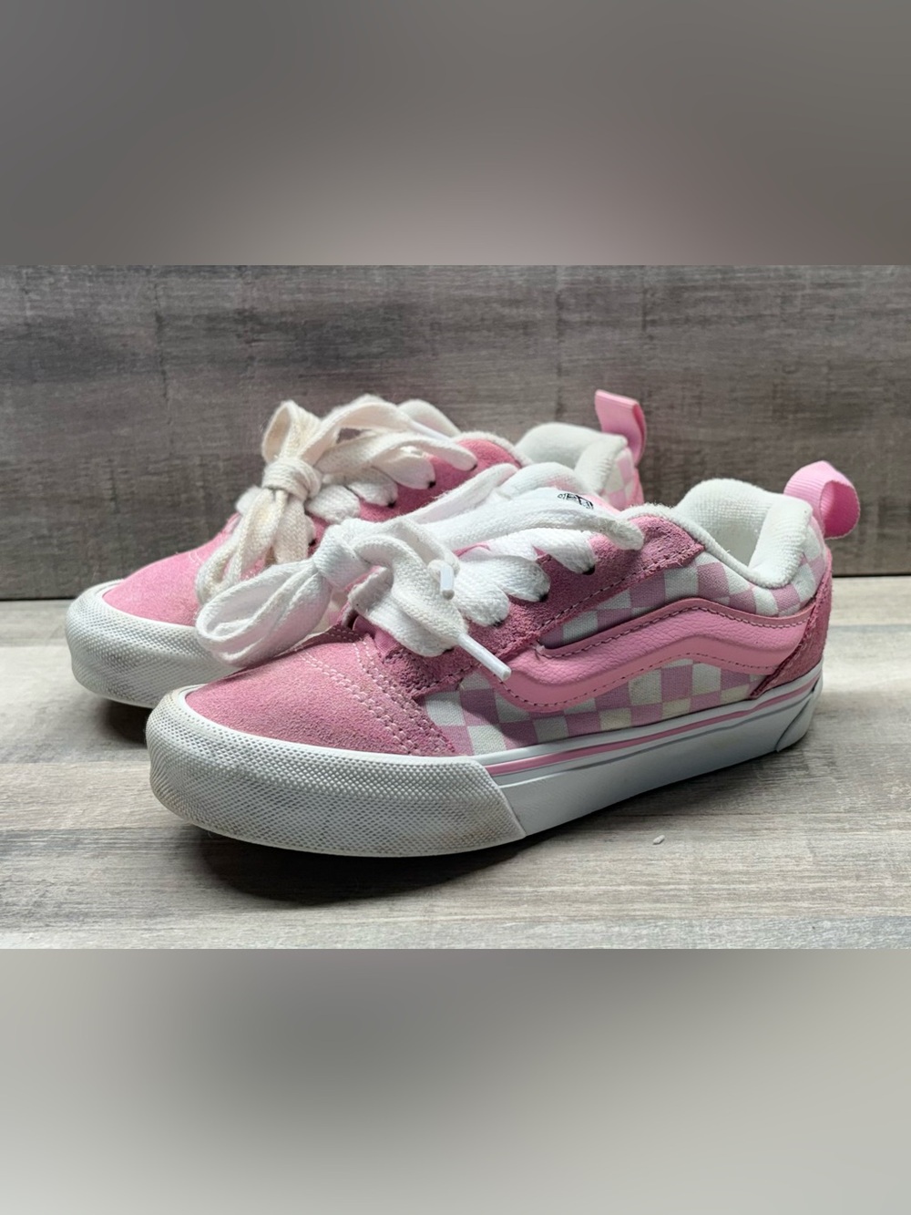 Vans Pink & White Checkered Kids Sneakers